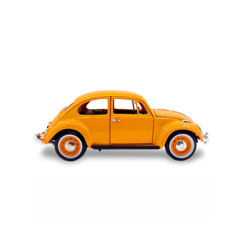 1967 VOLKSWAGEN BEETLE YELLOW 1/24 DIECAST MODEL CAR BY ROAD SIGNATURE 24202